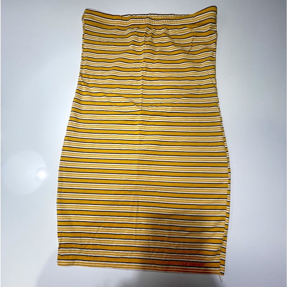 NWOT - Summer Ready Stripe Dress - Mustard/Combo Size L | Runs Small - Picture 4 of 12